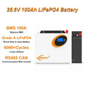 Jsdsolar 25.6V 100Ah LiFePO4 Battery 100A BMS 2560Wh Solar Lithium Iron Phosphate Battery 6000+ Cycles CAN RS485  For Solar Power System
