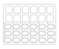 Diagram of equipment case foam cutouts.