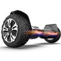 Black hoverboard angled on white background.