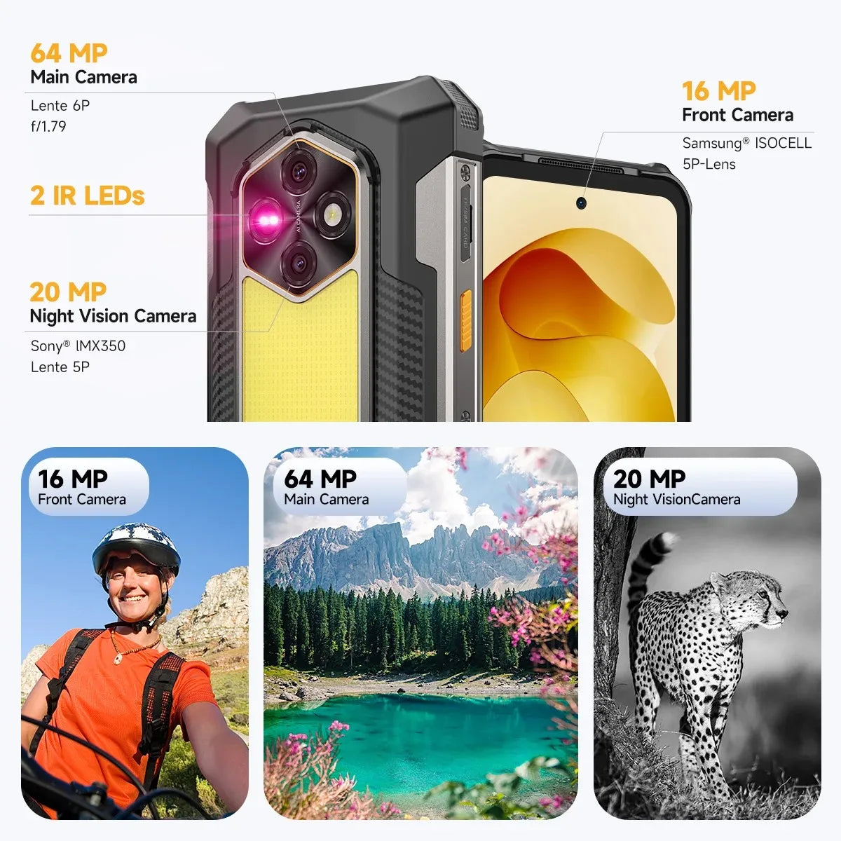 Ulefone RugKing 5 Pro Rugged Phone 20000mAh Android 16 16GB+256GB IP68 IP69K Waterproof 6.78" FHD+ Night Camera 4G SmartPhone