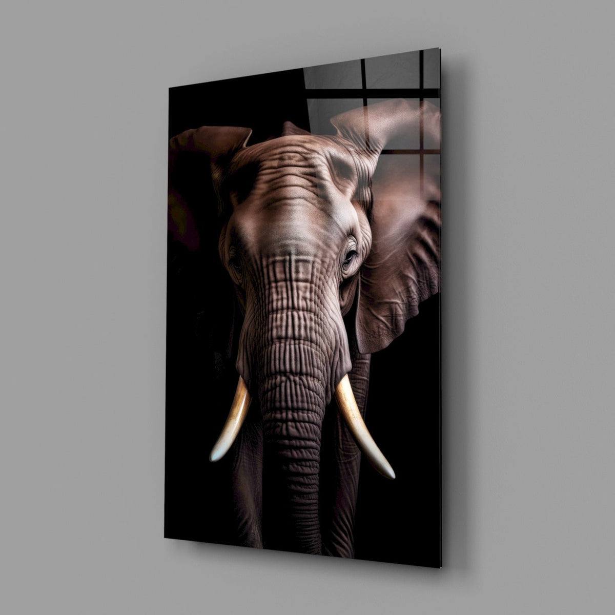 The Wise Look of the Elephant Glass Wall Art || Designer Collection