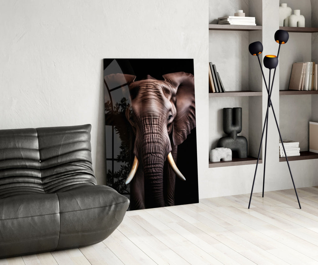 The Wise Look of the Elephant Glass Wall Art || Designer Collection