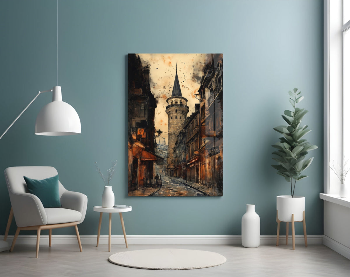 Galata Street Glass Wall Art || Designer Collection