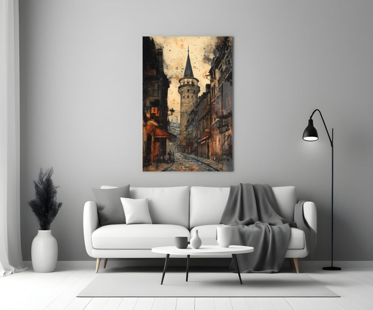 Galata Street Glass Wall Art || Designer Collection