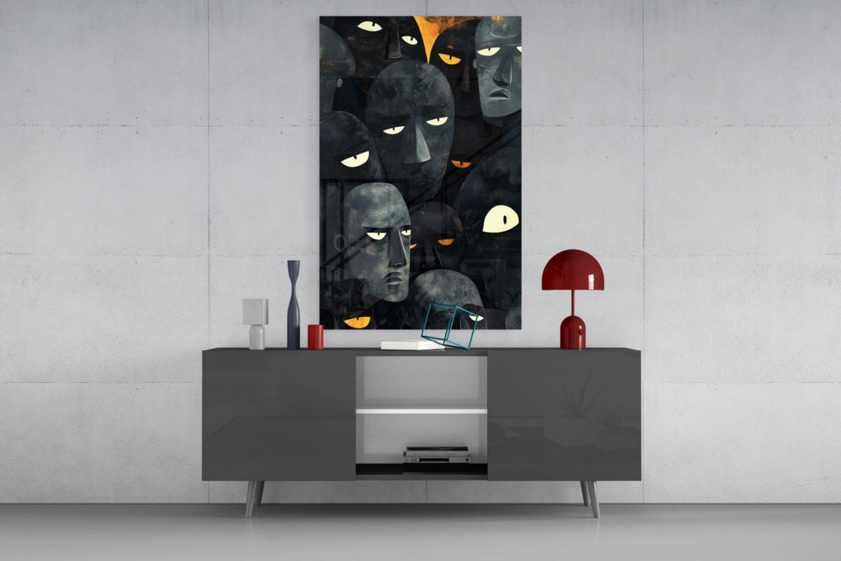 Foreign Faces Glass Wall Art || Designer Collection