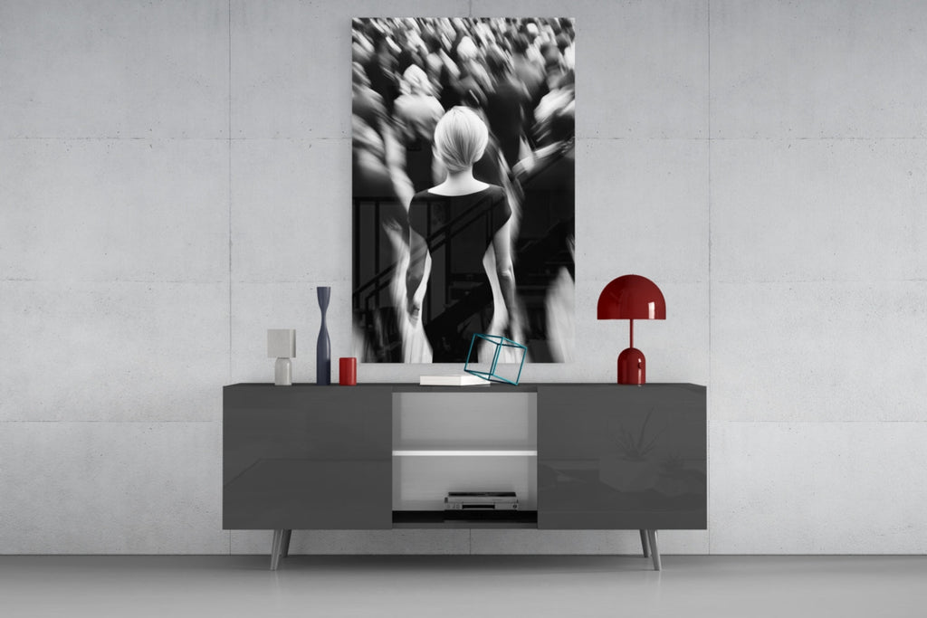 Loneliness in a Crowd Glass Wall Art || Designer Collection