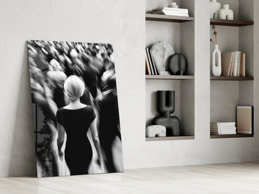 Loneliness in a Crowd Glass Wall Art || Designer Collection