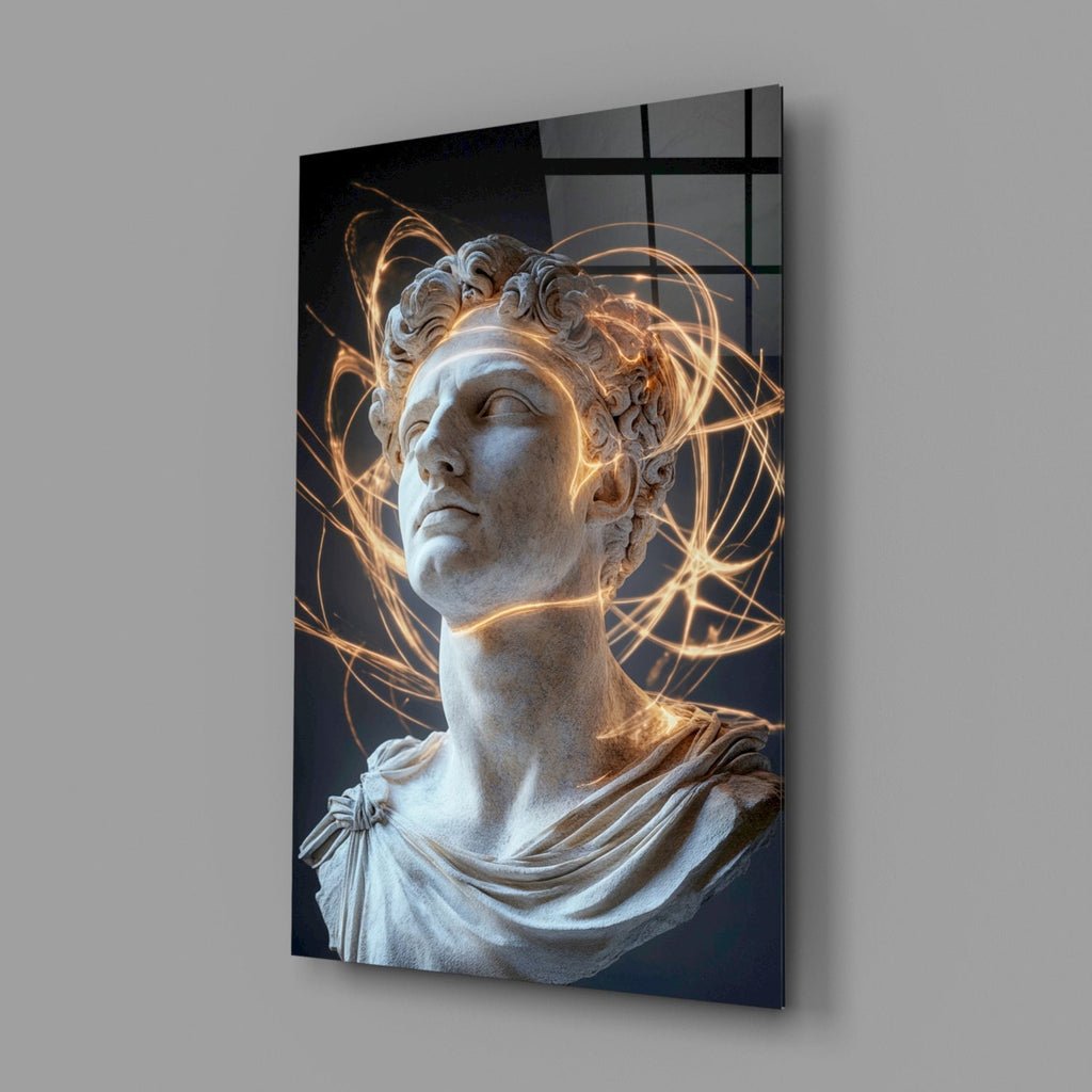 The Shining Mind of Aurelius Glass Wall Art || Designer Collection