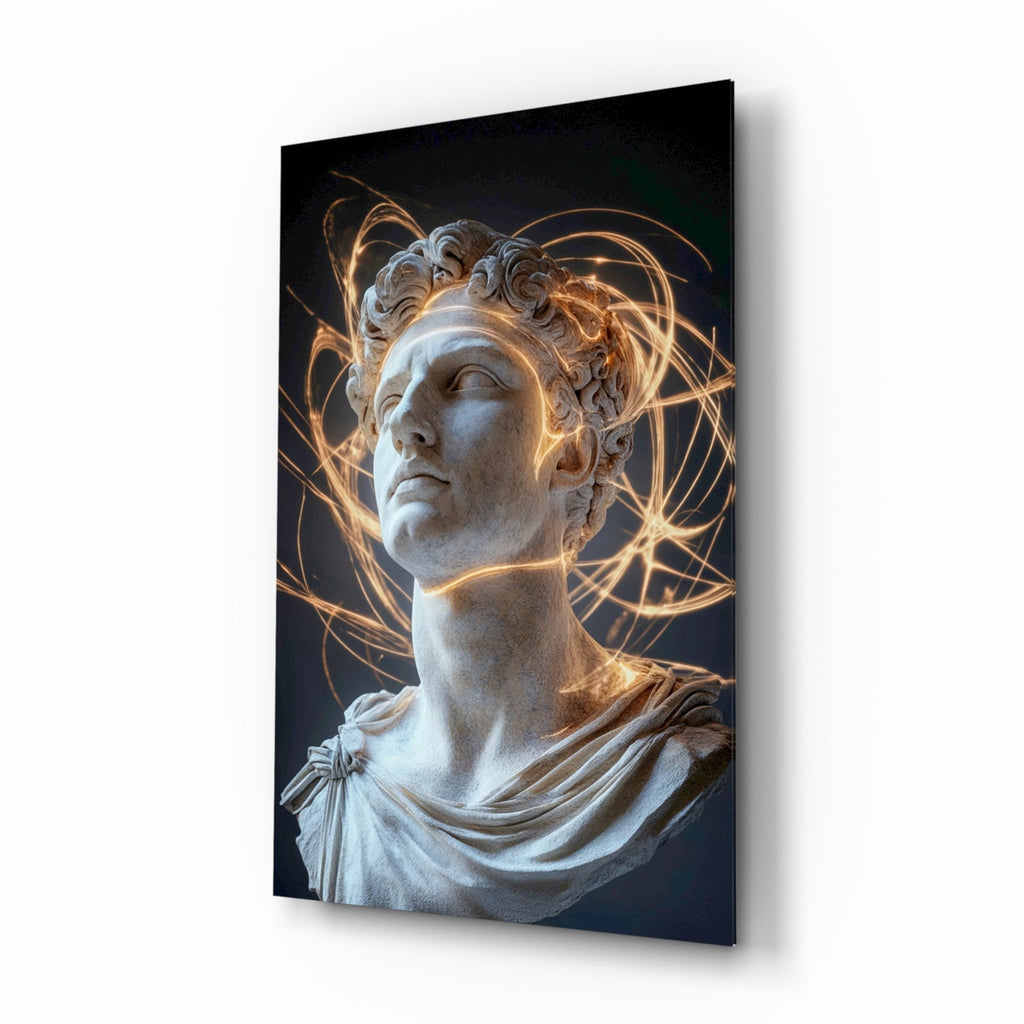 The Shining Mind of Aurelius Glass Wall Art || Designer Collection
