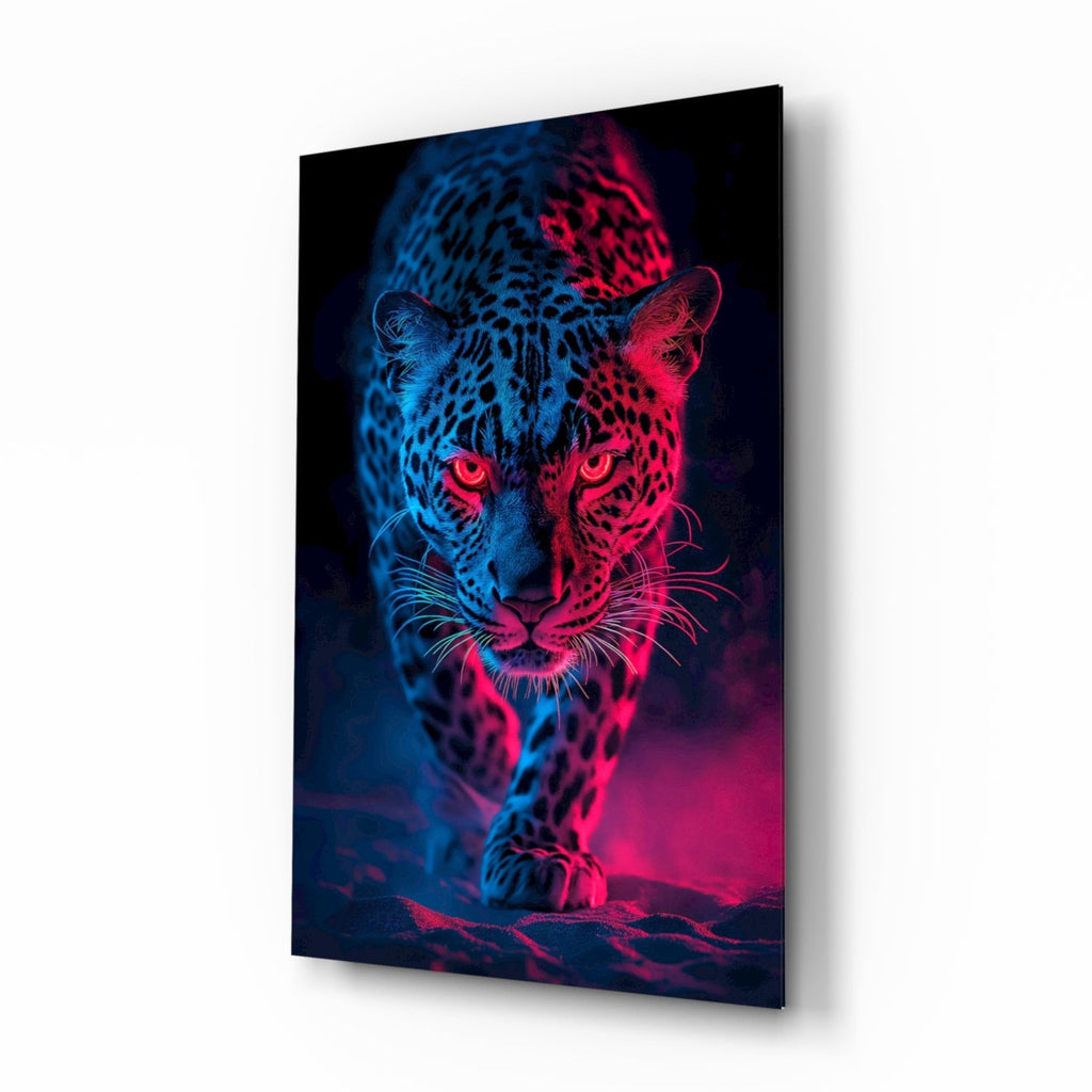 Neon Leopard Glass Wall Art || Designer Collection