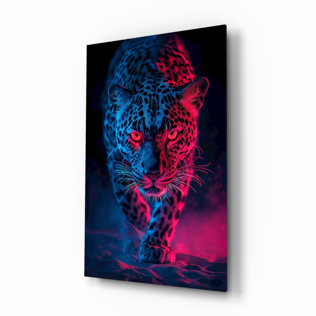 Neon Leopard Glass Wall Art || Designer Collection