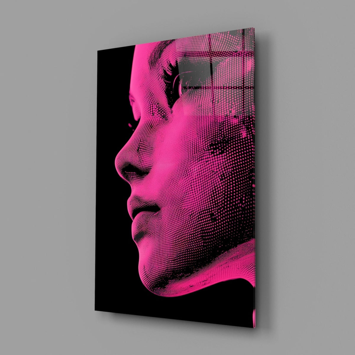 Pink with Dots Glass Wall Art || Designer Collection