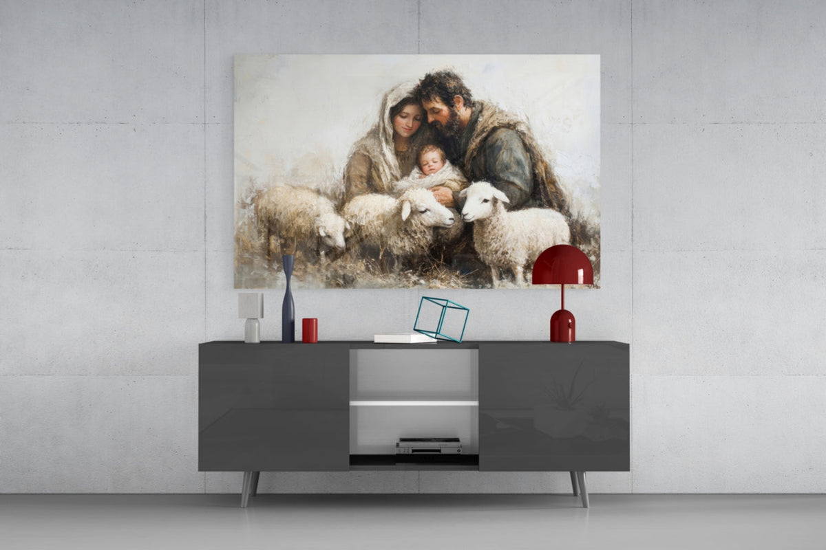 Holy Presence Glass Wall Art || Designer Collection