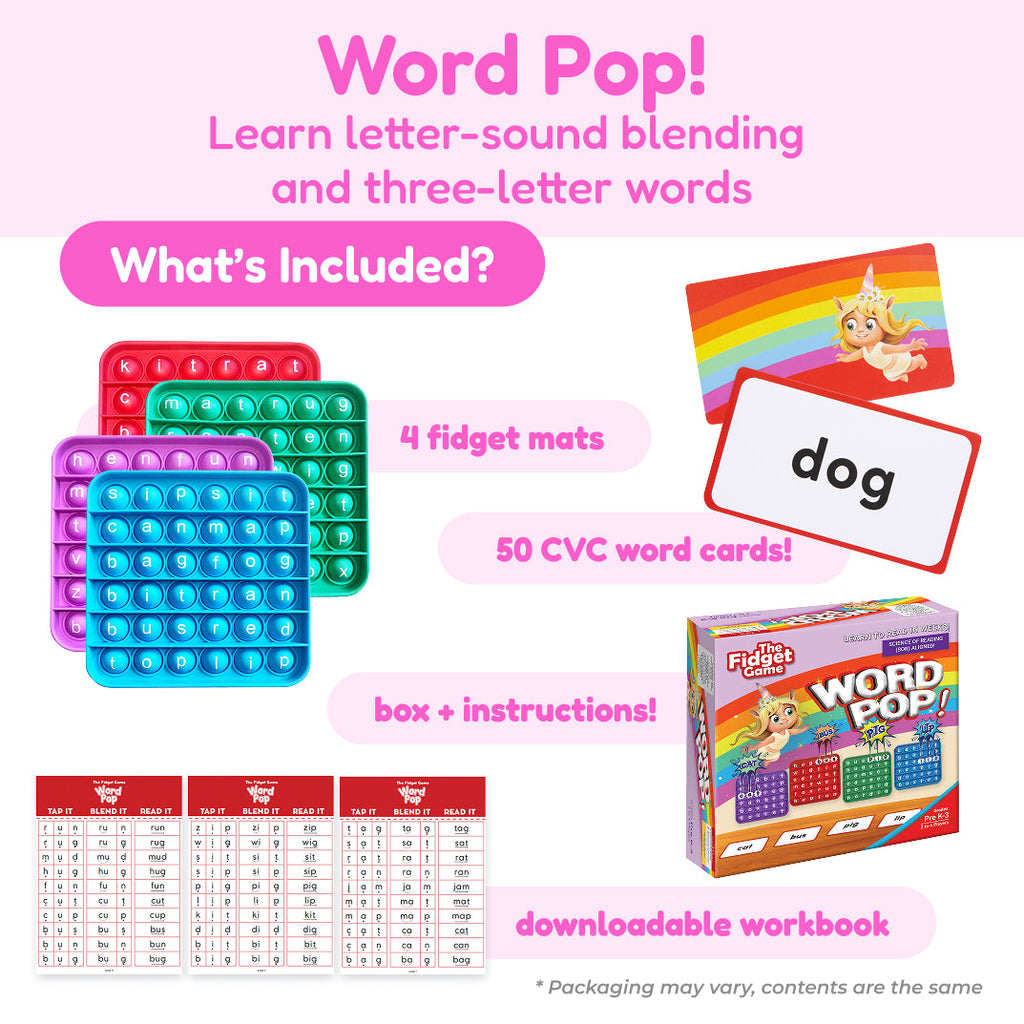 Word Pop game contents graphic.