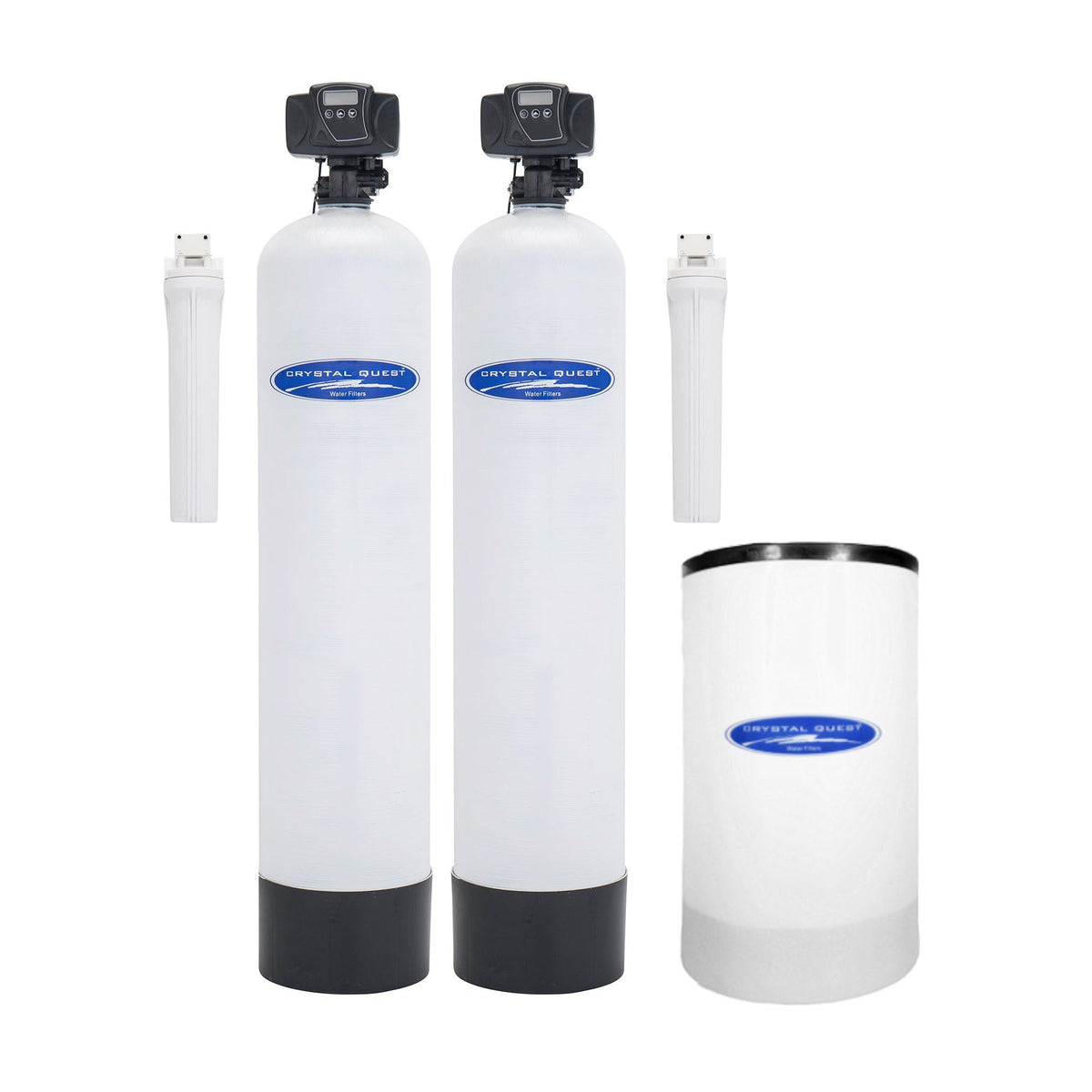 Two white filter cylinders and a shorter white filter cartridge.