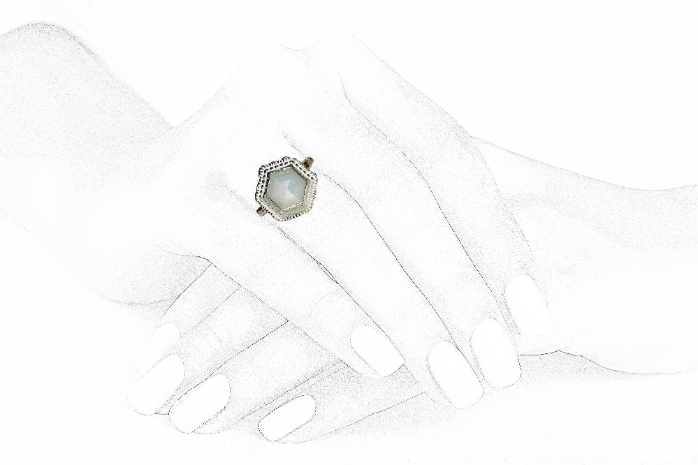 Hex Gemstone Ring