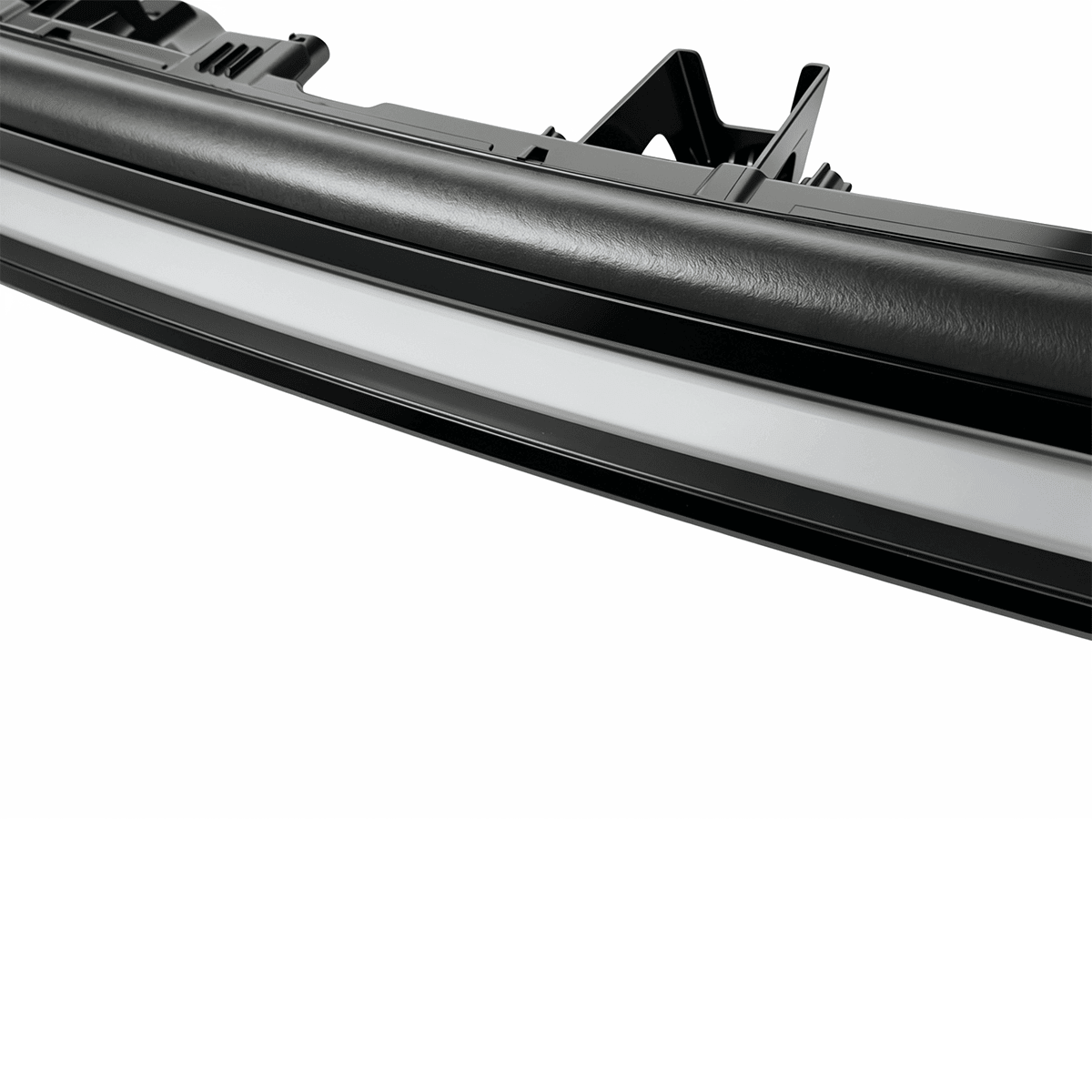Close-up of light bar mounting tabs and lens.