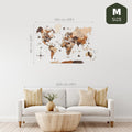 3D Wooden World Map Multicolor