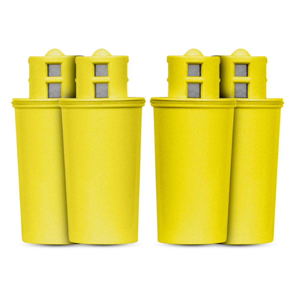 Four yellow filter cartridges.